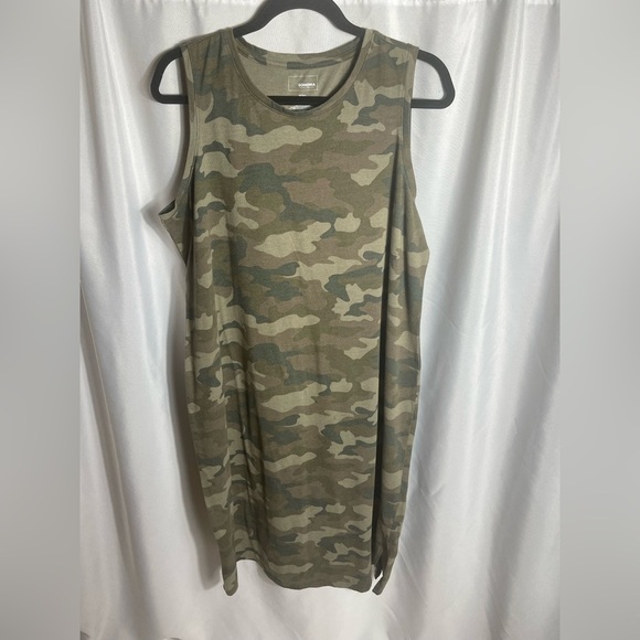 Sonoma Women's Plus Size XXL Green Camouflage Sleeveless Midi Dress Pullover - Picture 1 of 5